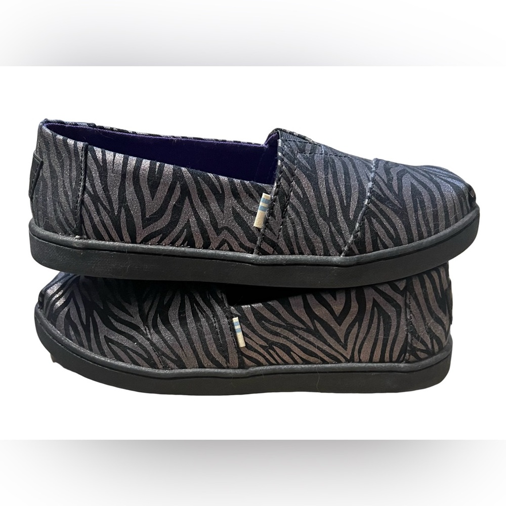 TOMS Zebra Print Alpargata Slip On Shoes - Picture 1 of 4